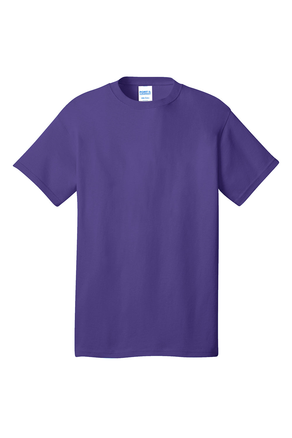 Port & Company PC54/PC54T Mens Core Short Sleeve Crewneck T-Shirt Purple Flat Front