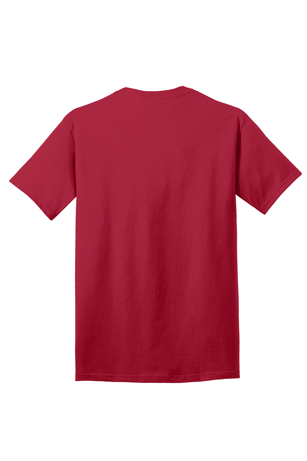 Port & Company PC54/PC54T Mens Core Short Sleeve Crewneck T-Shirt Red Flat Back