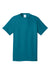 Port & Company PC54/PC54T Mens Core Short Sleeve Crewneck T-Shirt Teal Green Flat Front