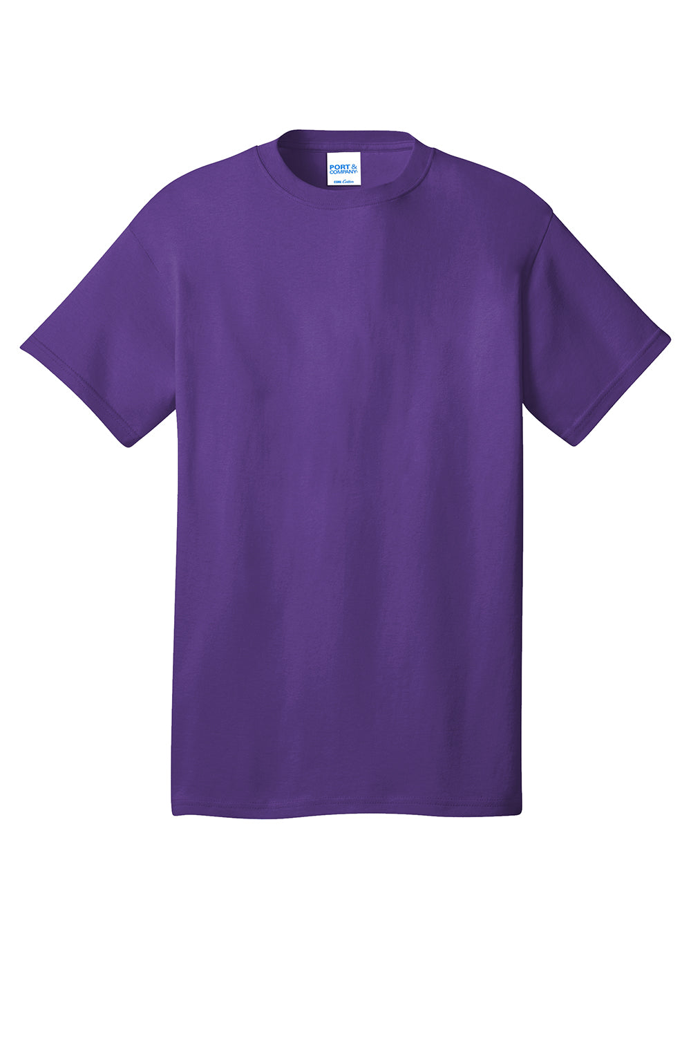 Port & Company PC54/PC54T Mens Core Short Sleeve Crewneck T-Shirt Team Purple Flat Front