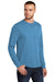 Port & Company PC55LS/PC55LST Mens Core Long Sleeve Crewneck T-Shirt Aquatic Blue Model 3q