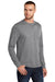 Port & Company PC55LS/PC55LST Mens Core Long Sleeve Crewneck T-Shirt Ash Grey Model 3q