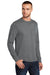 Port & Company PC55LS/PC55LST Mens Core Long Sleeve Crewneck T-Shirt Heather Grey Model 3q