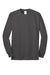 Port & Company PC55LS/PC55LST Mens Core Long Sleeve Crewneck T-Shirt Charcoal Grey Flat Front