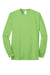 Port & Company PC55LS/PC55LST Mens Core Long Sleeve Crewneck T-Shirt Lime Green Flat Front