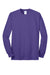 Port & Company PC55LS/PC55LST Mens Core Long Sleeve Crewneck T-Shirt Purple Flat Front