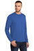 Port & Company PC55LS/PC55LST Mens Core Long Sleeve Crewneck T-Shirt Royal Blue Model 3q