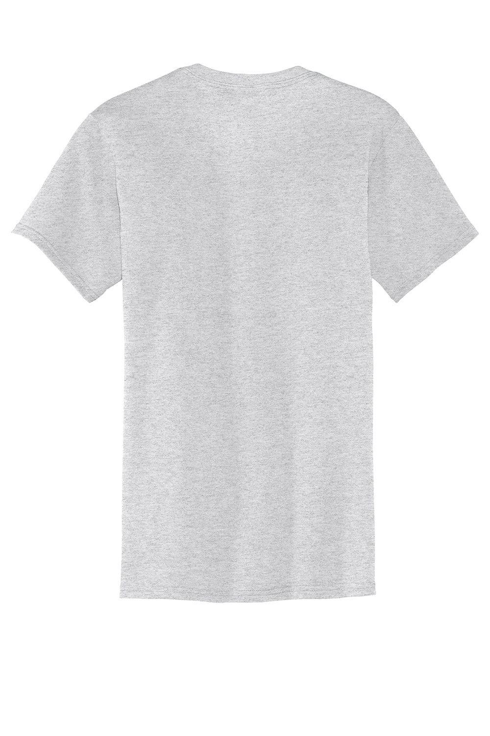 Port & Company PC55P/PC55PT Mens Core Short Sleeve Crewneck T-Shirt w/ Pocket Ash Grey Flat Back