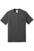 Port & Company PC55P/PC55PT Mens Core Short Sleeve Crewneck T-Shirt w/ Pocket Charcoal Grey Flat Front