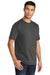 Port & Company PC55P/PC55PT Mens Core Short Sleeve Crewneck T-Shirt w/ Pocket Charcoal Grey Model 3q