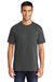 Port & Company PC55P/PC55PT Mens Core Short Sleeve Crewneck T-Shirt w/ Pocket Charcoal Grey Model Front