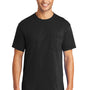 Port & Company Mens Core Short Sleeve Crewneck T-Shirt w/ Pocket - Jet Black