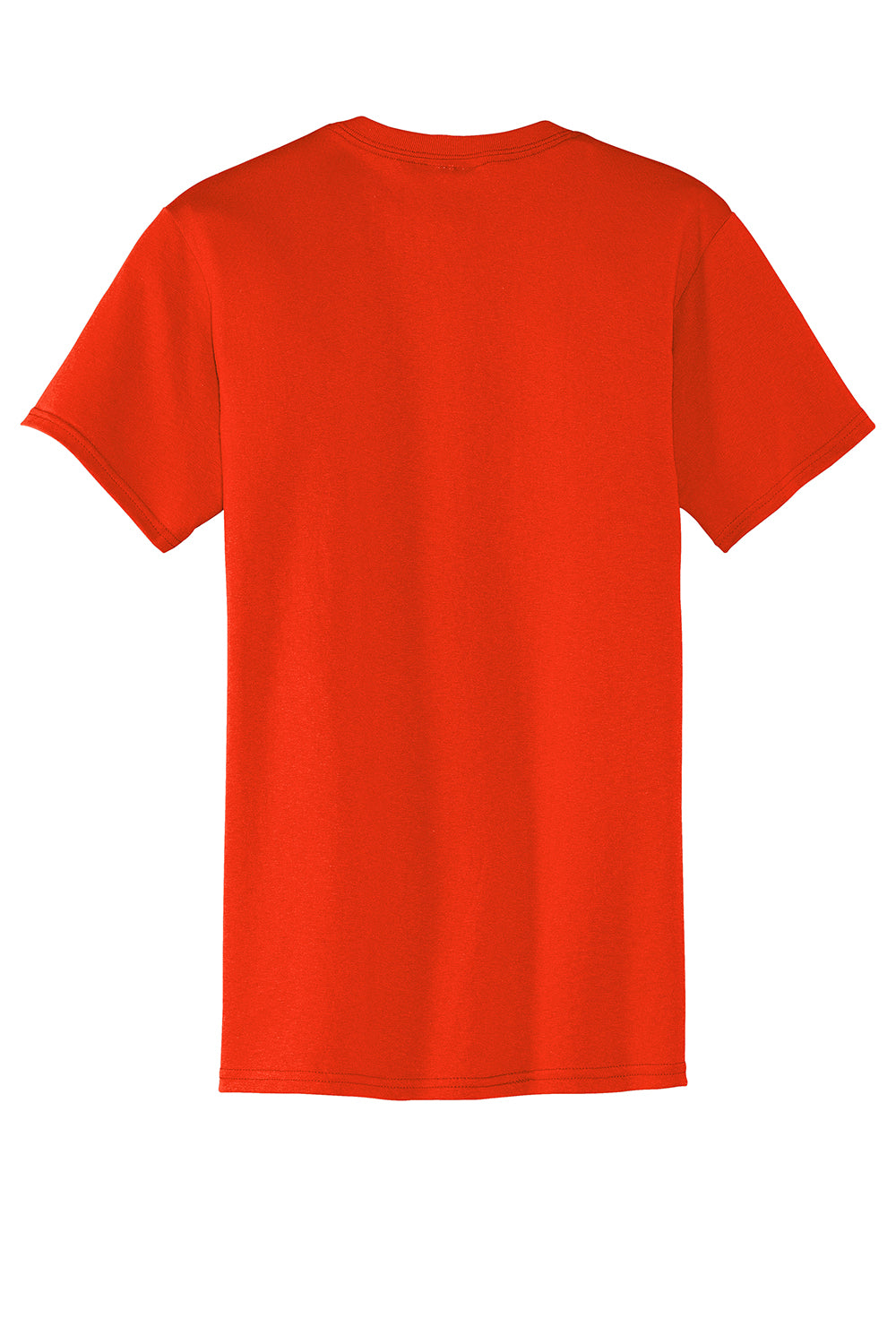 Port & Company PC55P/PC55PT Mens Core Short Sleeve Crewneck T-Shirt w/ Pocket Orange Flat Back