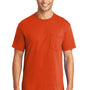 Port & Company Mens Core Short Sleeve Crewneck T-Shirt w/ Pocket - Orange