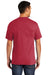 Port & Company PC55P/PC55PT Mens Core Short Sleeve Crewneck T-Shirt w/ Pocket Red Model Back