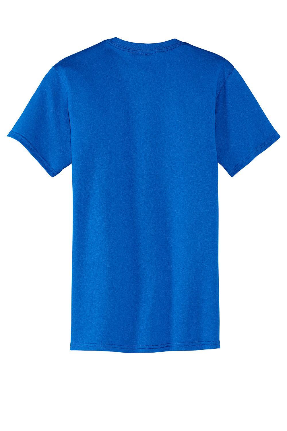 Port & Company PC55P/PC55PT Mens Core Short Sleeve Crewneck T-Shirt w/ Pocket Royal Blue Flat Back