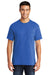 Port & Company PC55P/PC55PT Mens Core Short Sleeve Crewneck T-Shirt w/ Pocket Royal Blue Model Front