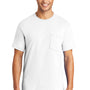 Port & Company Mens Core Short Sleeve Crewneck T-Shirt w/ Pocket - White