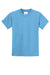 Port & Company PC55Y Youth Core Short Sleeve Crewneck T-Shirt Aquatic Blue Flat Front