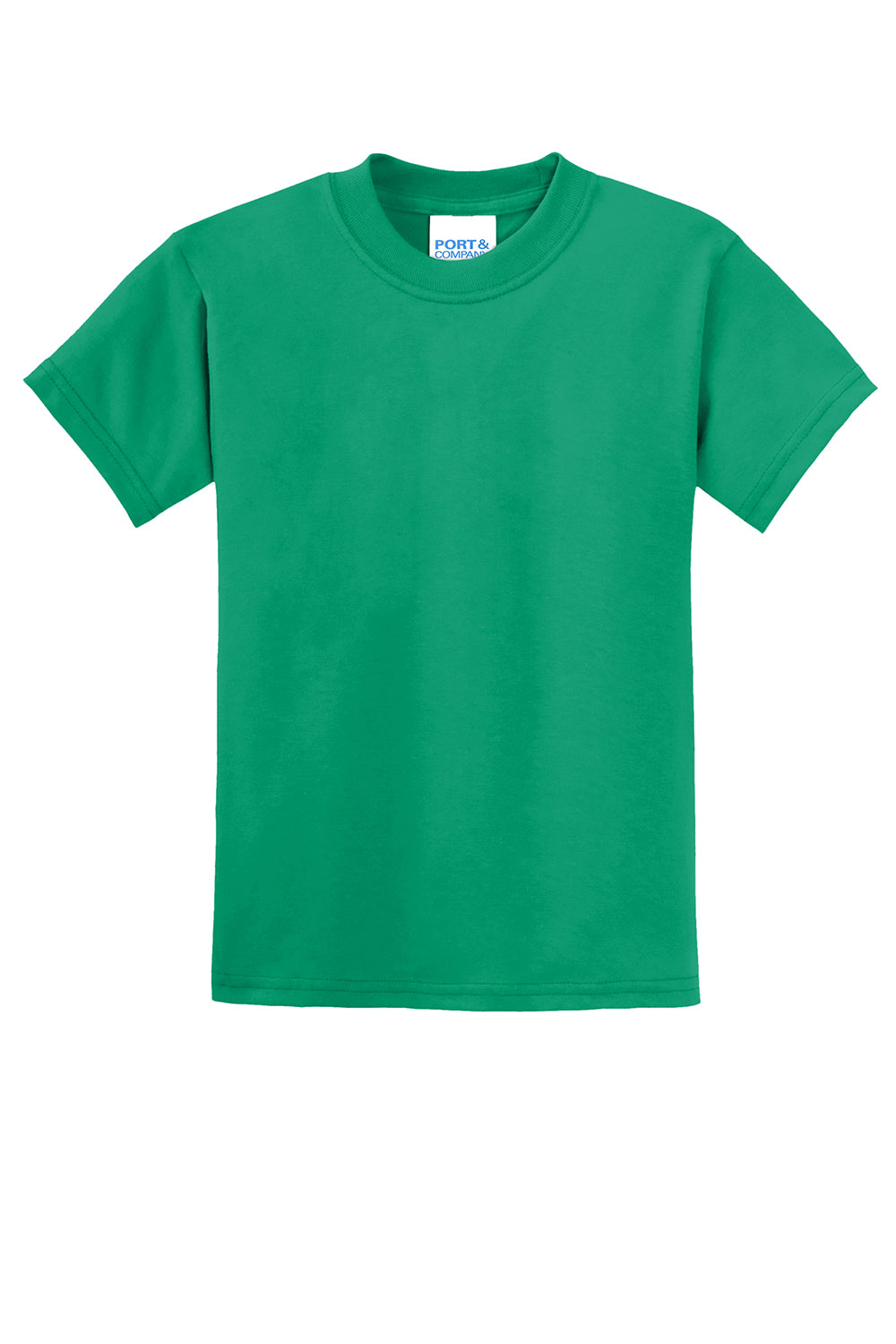 Port & Company PC55Y Youth Core Short Sleeve Crewneck T-Shirt Kelly Green Flat Front