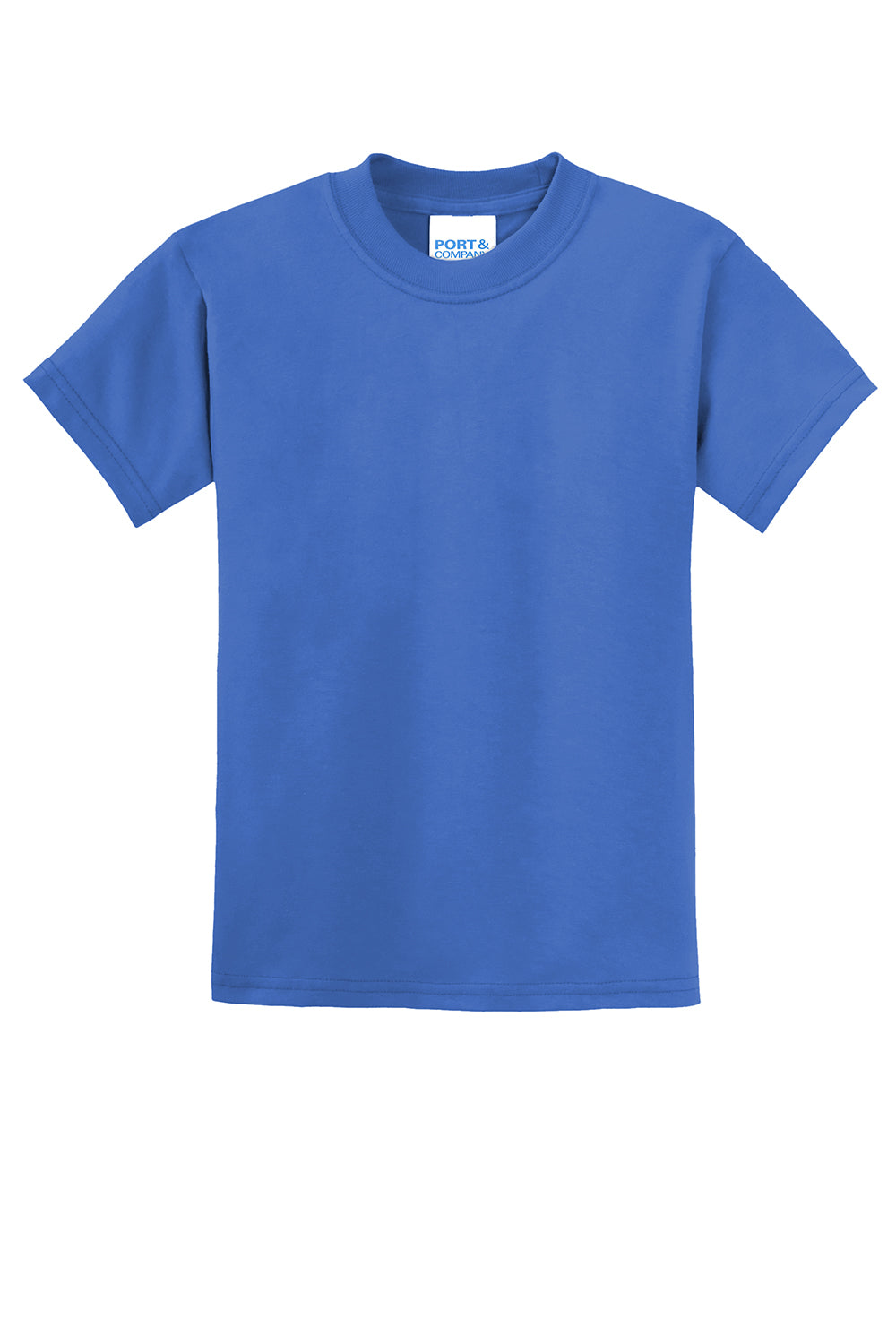 Port & Company PC55Y Youth Core Short Sleeve Crewneck T-Shirt Royal Blue Flat Front