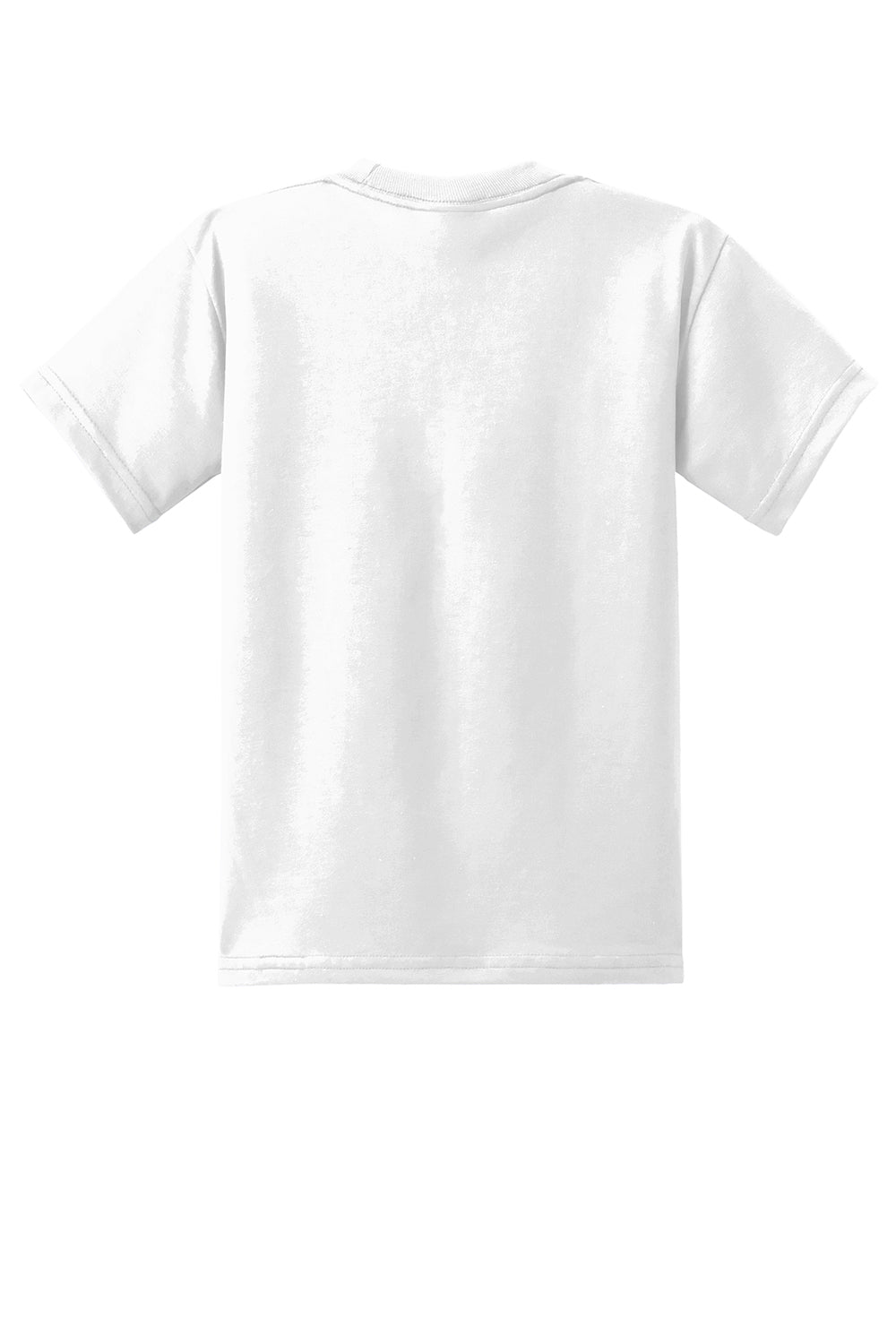 Port & Company PC55Y Youth Core Short Sleeve Crewneck T-Shirt White Flat Back