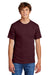 Port & Company PC55/PC55T Mens Core Short Sleeve Crewneck T-Shirt Athletic Maroon Model Front