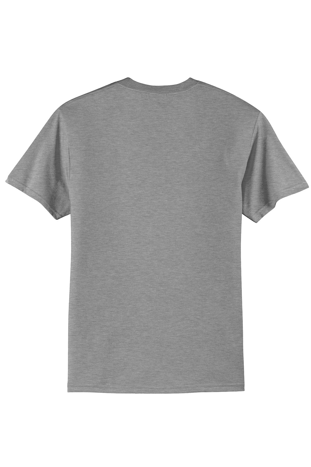 Port & Company PC55/PC55T Mens Core Short Sleeve Crewneck T-Shirt Heather Grey Flat Back