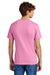 Port & Company PC55/PC55T Mens Core Short Sleeve Crewneck T-Shirt Candy Pink Model Back