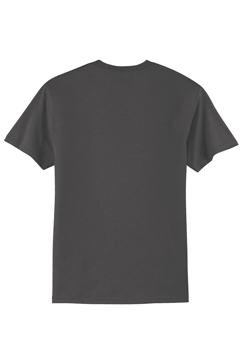 Port & Company PC55/PC55T Mens Core Short Sleeve Crewneck T-Shirt Charcoal Grey Flat Back