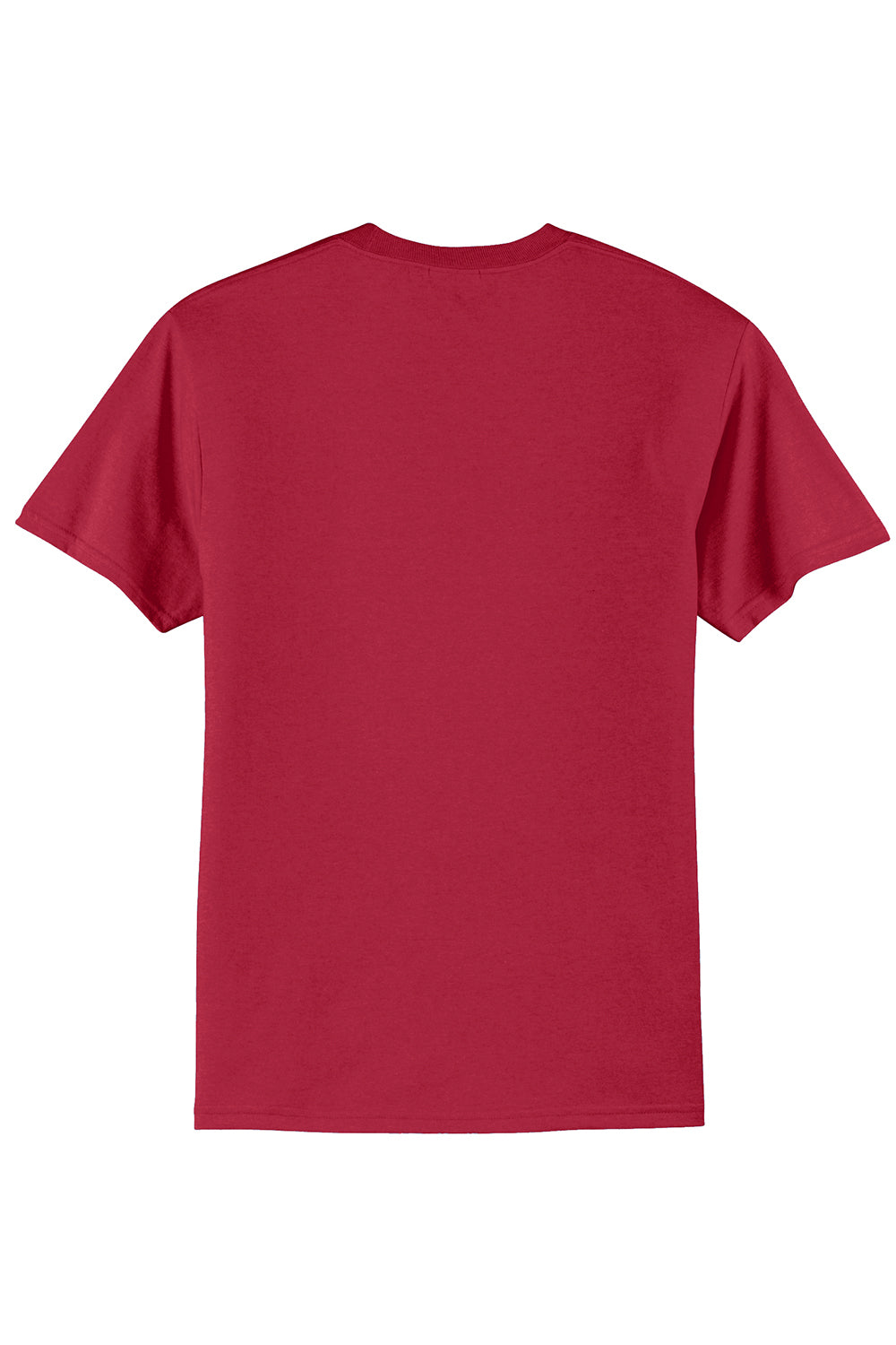 Port & Company PC55/PC55T Mens Core Short Sleeve Crewneck T-Shirt Red Flat Back