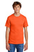 Port & Company PC55/PC55T Mens Core Short Sleeve Crewneck T-Shirt Safety Orange Model Front