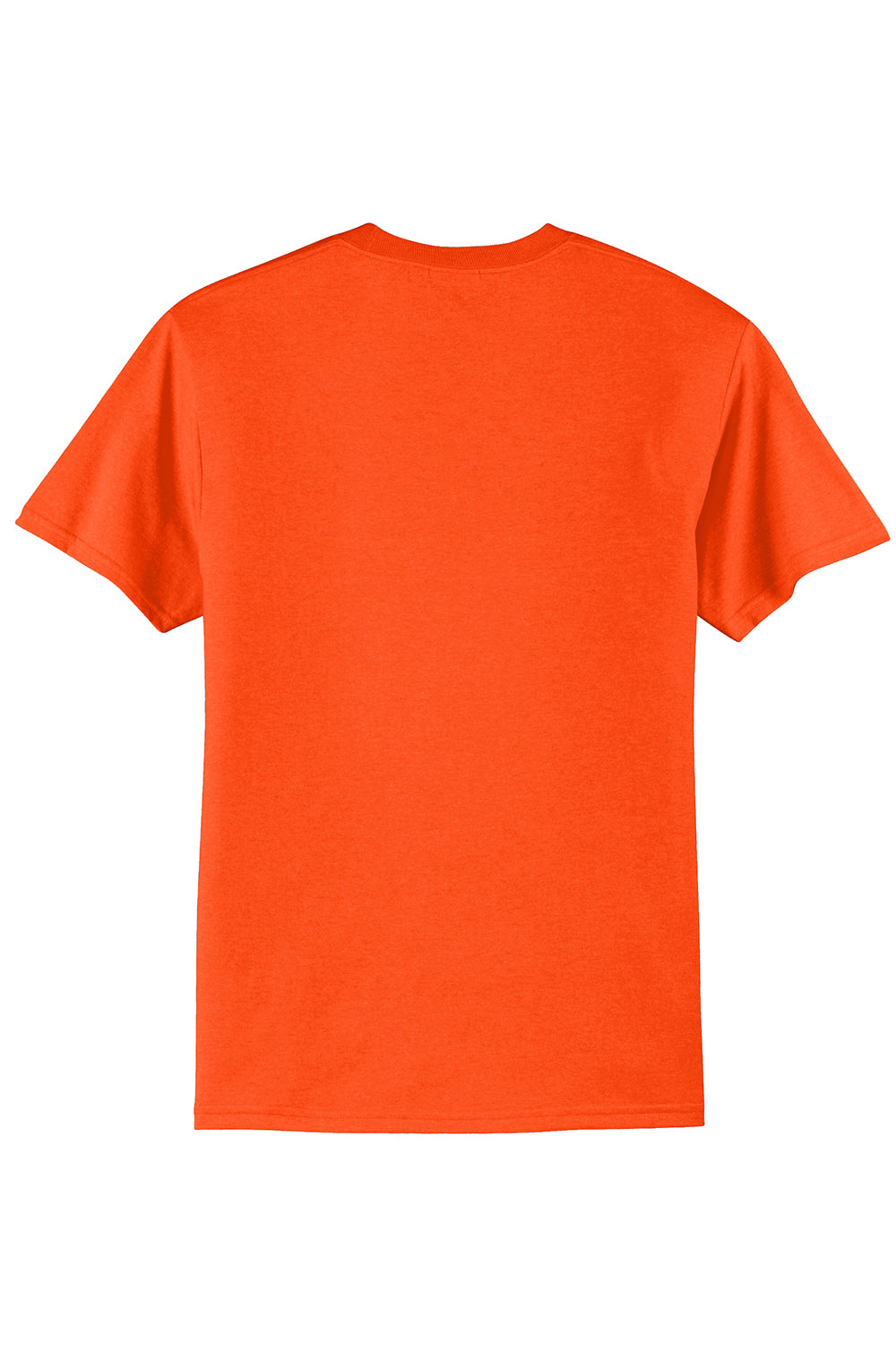 Port & Company PC55/PC55T Mens Core Short Sleeve Crewneck T-Shirt Safety Orange Flat Back