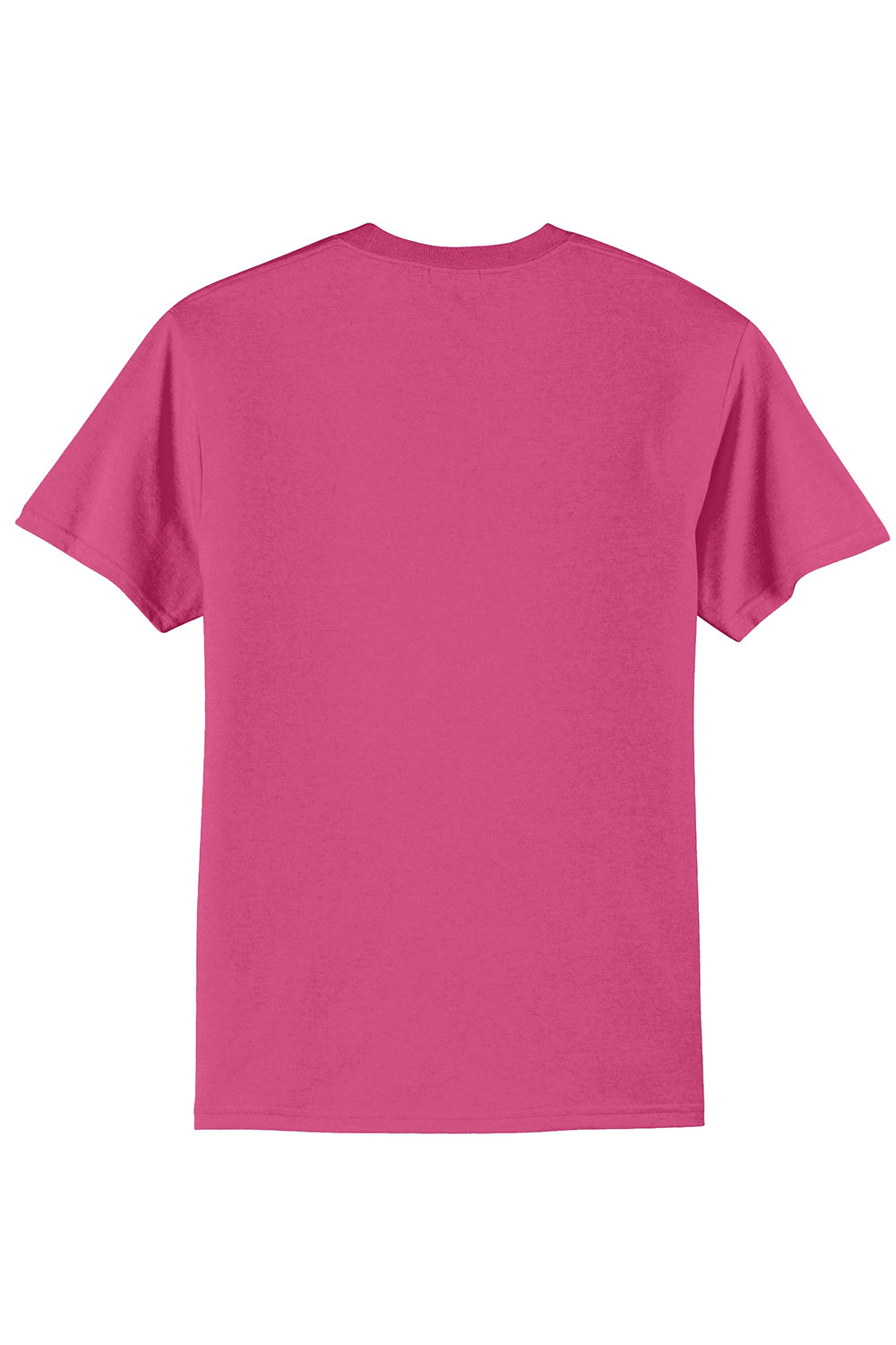 Port & Company PC55/PC55T Mens Core Short Sleeve Crewneck T-Shirt Sangria Pink Flat Back