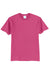 Port & Company PC55/PC55T Mens Core Short Sleeve Crewneck T-Shirt Sangria Pink Flat Front