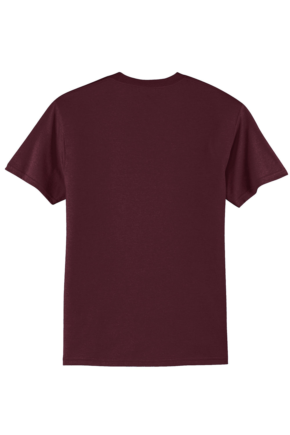 Port & Company PC55/PC55T Mens Core Short Sleeve Crewneck T-Shirt Athletic Maroon Flat Back