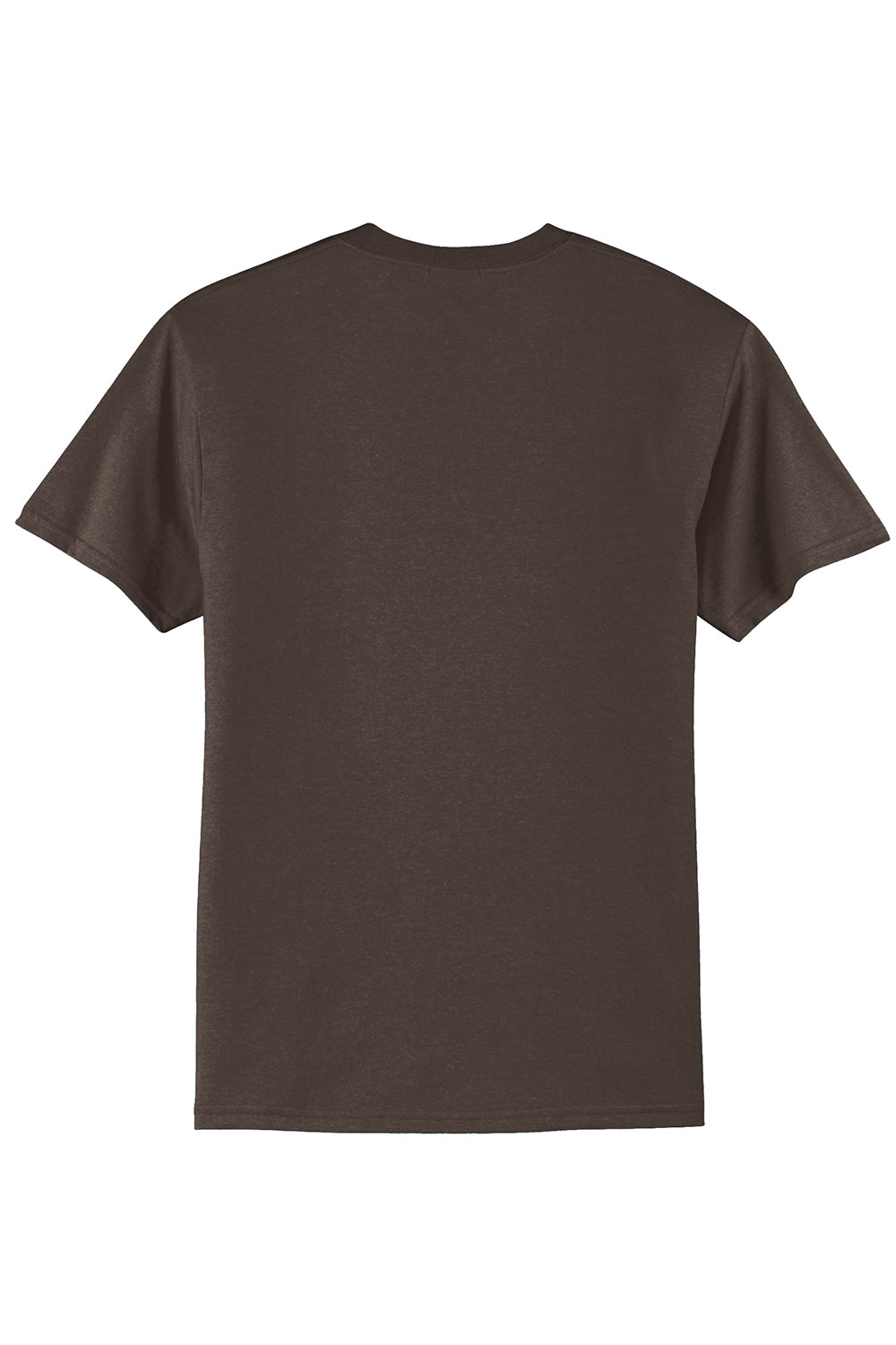 Port & Company PC55/PC55T Mens Core Short Sleeve Crewneck T-Shirt Brown Flat Back