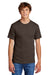 Port & Company PC55/PC55T Mens Core Short Sleeve Crewneck T-Shirt Brown Model Front