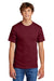 Port & Company PC55/PC55T Mens Core Short Sleeve Crewneck T-Shirt Cardinal Red Model Front