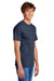 Port & Company PC55/PC55T Mens Core Short Sleeve Crewneck T-Shirt Navy Blue Model Side