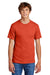 Port & Company PC55/PC55T Mens Core Short Sleeve Crewneck T-Shirt Orange Model Front