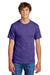 Port & Company PC55/PC55T Mens Core Short Sleeve Crewneck T-Shirt Purple Model Front