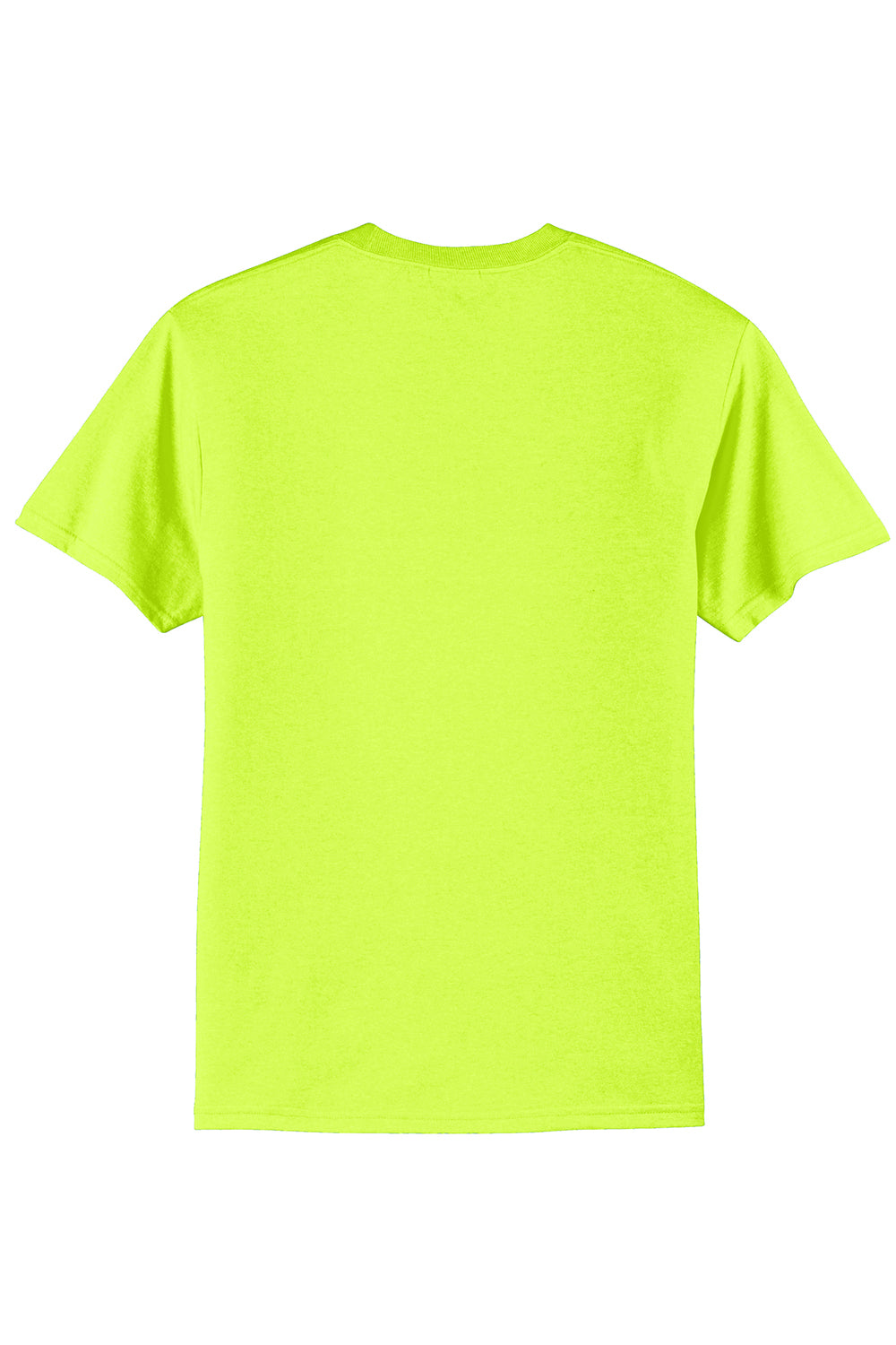 Port & Company PC55/PC55T Mens Core Short Sleeve Crewneck T-Shirt Safety Green Flat Back