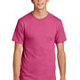 Port & Company Mens Core Short Sleeve Crewneck T-Shirt - Sangria Pink