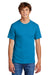 Port & Company PC55/PC55T Mens Core Short Sleeve Crewneck T-Shirt Sapphire Blue Model Front