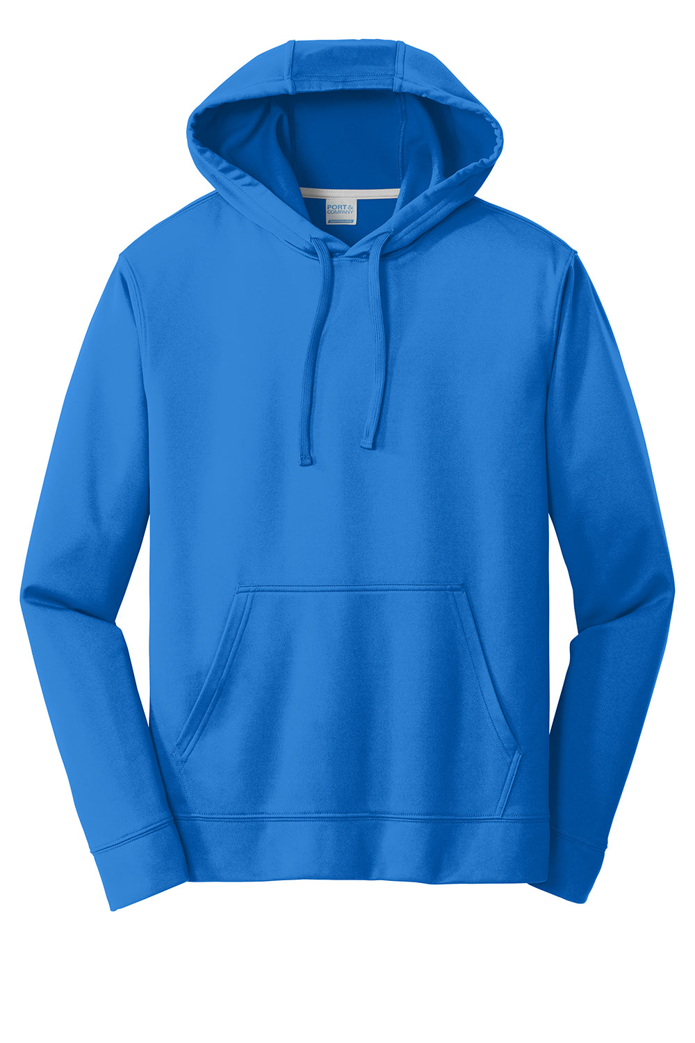 Port & Company PC590H Mens Dry Zone Performance Moisture Wicking Fleece Hooded Sweatshirt Hoodie Royal Blue Flat Front