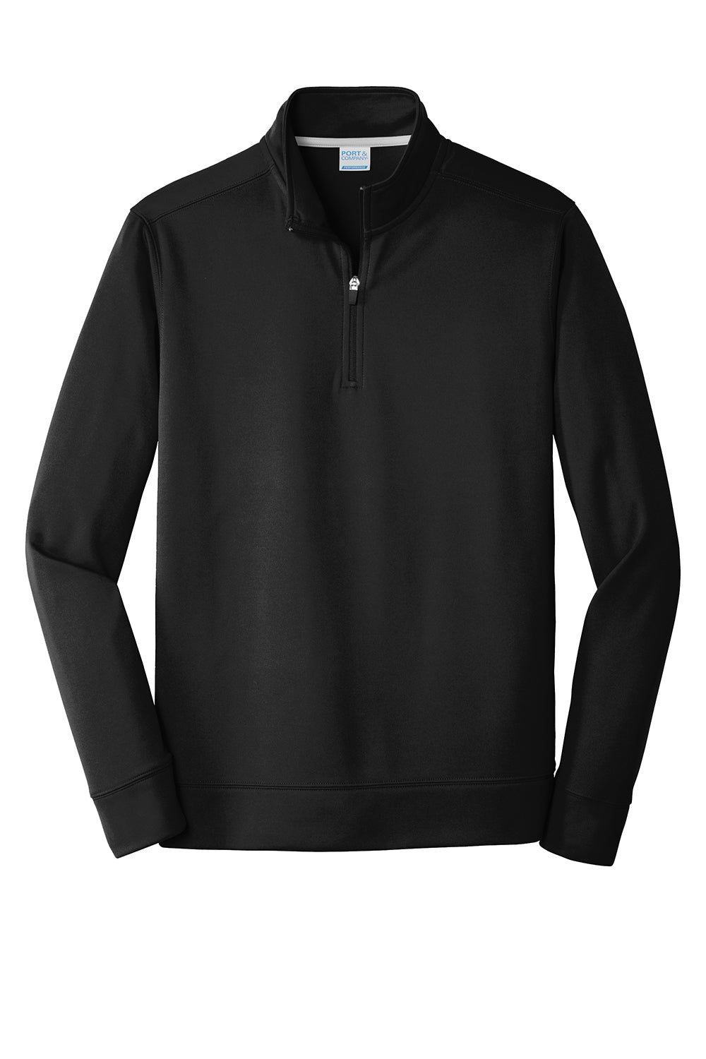 Port & Company PC590Q Mens Dry Zone Performance Moisture Wicking Fleece 1/4 Zip Sweatshirt Jet Black Flat Front