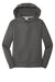 Port & Company PC590YH Youth Dry Zone Performance Moisture Wicking Fleece Hooded Sweatshirt Hoodie Charcoal Grey Flat Front