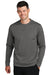 Port & Company PC590 Mens Dry Zone Performance Moisture Wicking Fleece Crewneck Sweatshirt Charcoal Grey Model Front