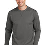 Port & Company Mens Dry Zone Performance Moisture Wicking Fleece Crewneck Sweatshirt - Charcoal Grey